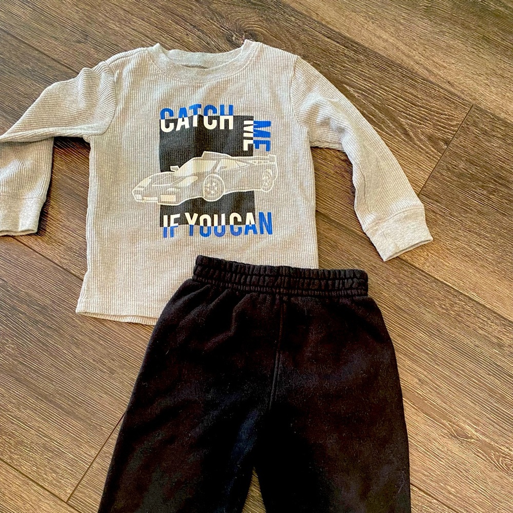 Grey race car pant and shirt set